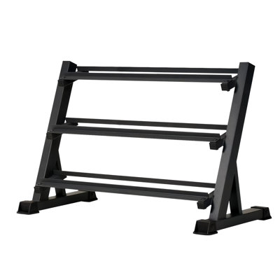 Support à haltères à 3 niveaux de capacité de 1 100 lb pour gymnases à domicile - Support de rangement poids lourd réglable avec conception peu encombrante