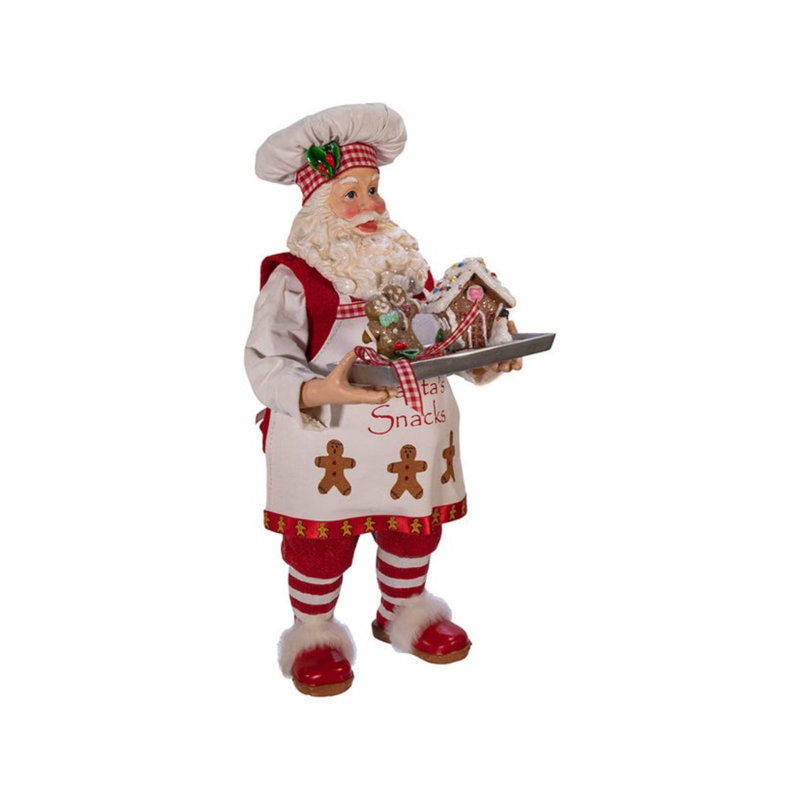Kurt Adler Fabriche Gingerbread Chef Santa Standing Christmas Figurine, 10.5in