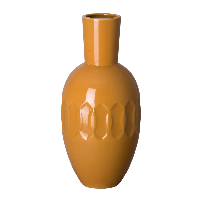Vase de table 19 po intérieur / extérieur en céramique, Caramel écossais