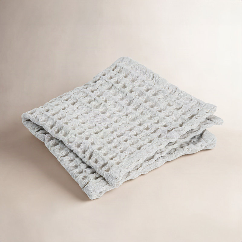 Ensemble de débarbouillettes 100% coton CARO, Gris clair MicroChip