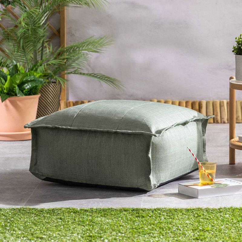 Bean Bag Bazaar Vita Ourdoor Footstool, Green
