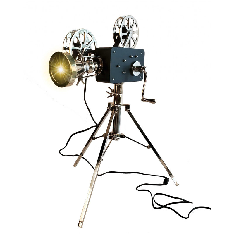 Projecteur de cinéma 36 po en aluminium poli noir et argent