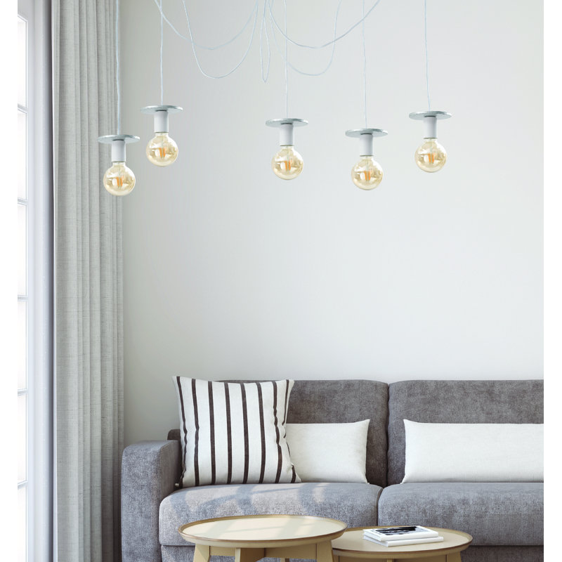 Carver 5 - Light Bulb Pendant, White