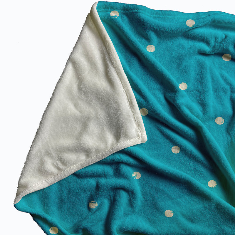Surf, Sand, & Sea Throw Blanket, 50" L x 60" W x 0.5" D, Turquoise