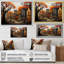 Cozy village in Autumn Moonlit III - Art mural art déco urbain-812988446-812988435