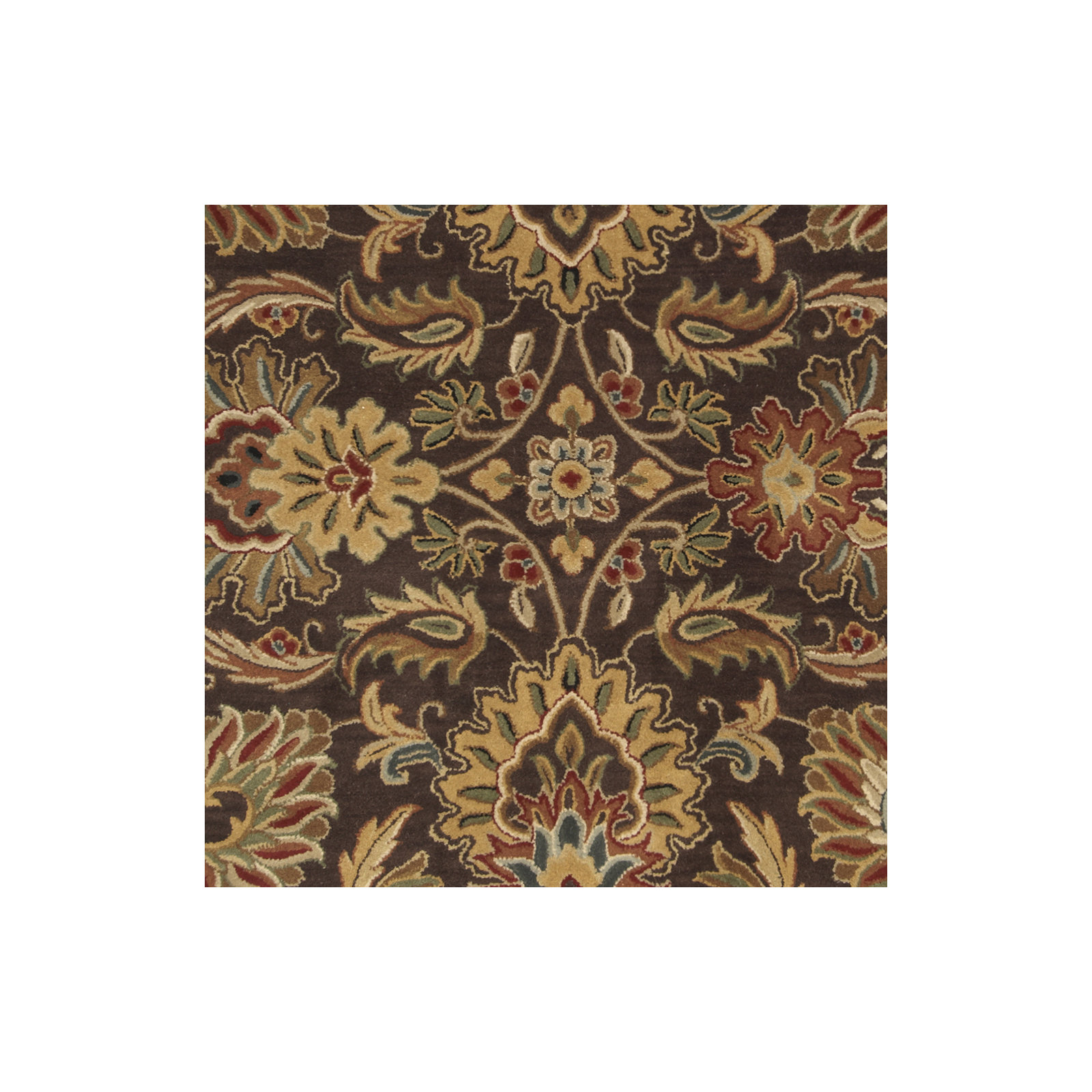 Arden Handmade Wool Dark Brown/Garnet Rug, Rectangle 2' x 3'