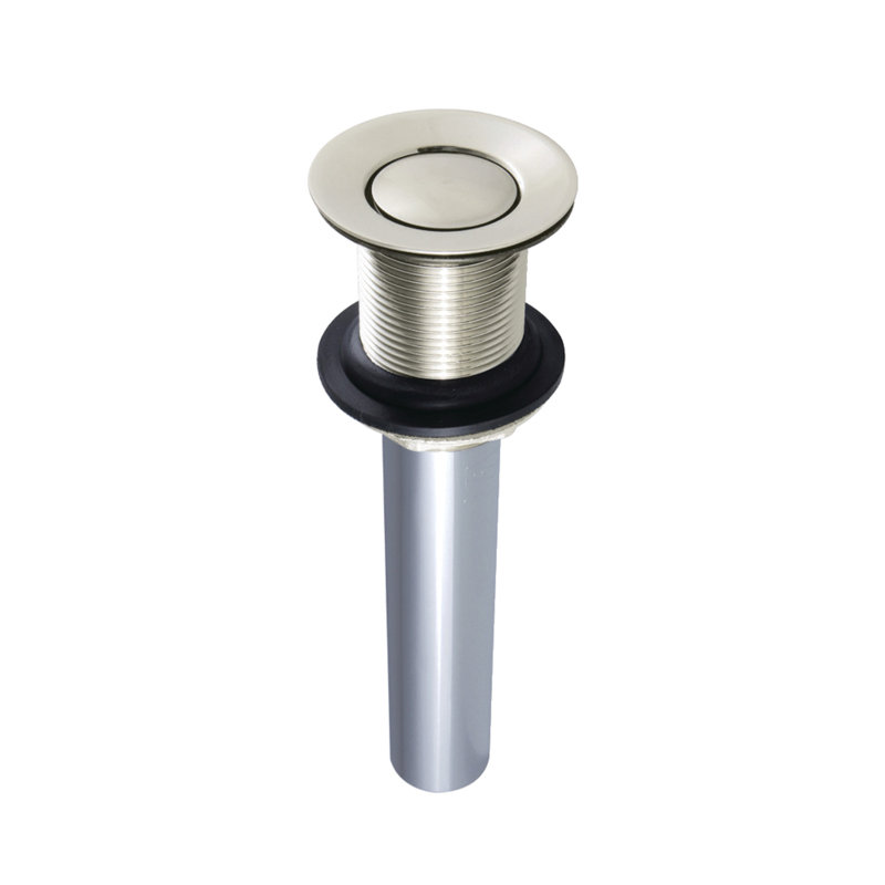 Kingston Brass Trimscape Brass Push Pop-Up Bathroom Sink Drain with Overflow, 22 Gauge, Polished Nickel