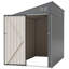 Remise adossée 4 pi x 7 pi en gris olive, rangement en acier robuste pour les outils de jardin et les vélos, maximisez votre cour et votre patio avec une protection toutes saisons-124899339