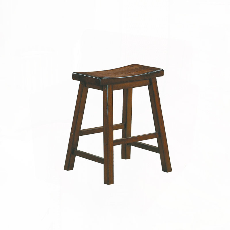 Ensemble de tabourets de bar sans dossier, pieds en bois, Brun