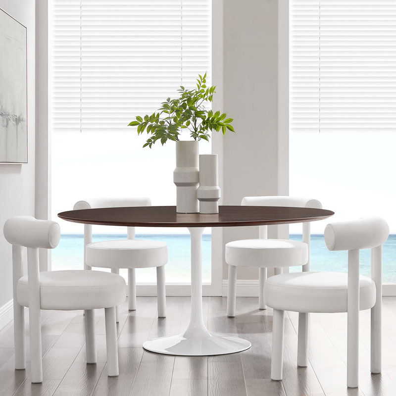 Table de salle à manger Silver Orchid Fein, Blanc, Cerisier, H 29,5 po x l 60 po x L 60 po