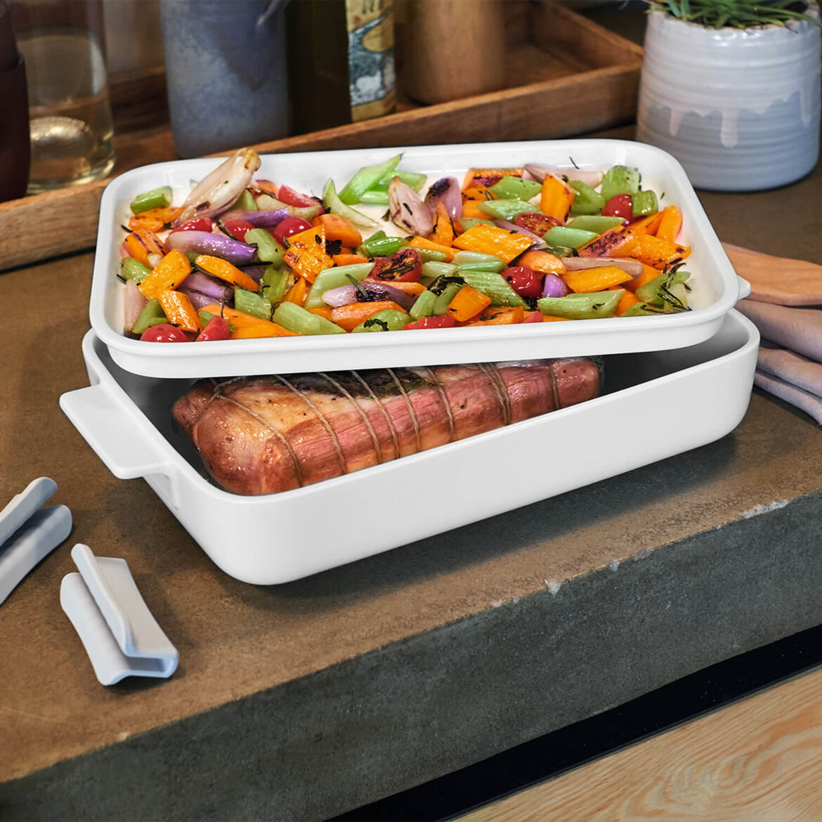 Villeroy and Boch Clever Cooking Baking Dish, 2.48" H x 11.5" L x 7.75" W