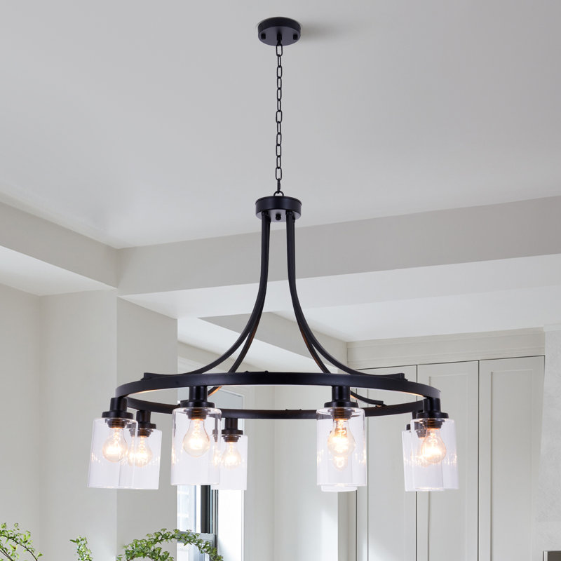 8-light Dimmable Industrial Chandelier