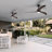 52" Ceiling Fan, Indoor Outdoor Ceiling Fan With Light With Remote Control, Noiseless Reversible Motor, 6 Speed ,3 Color , For Patio Living Room, Bedroom, Office,Indoor-1303491114