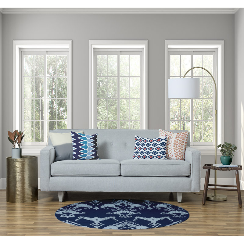 Chenille Ikat Indoor Rug, Round 5'