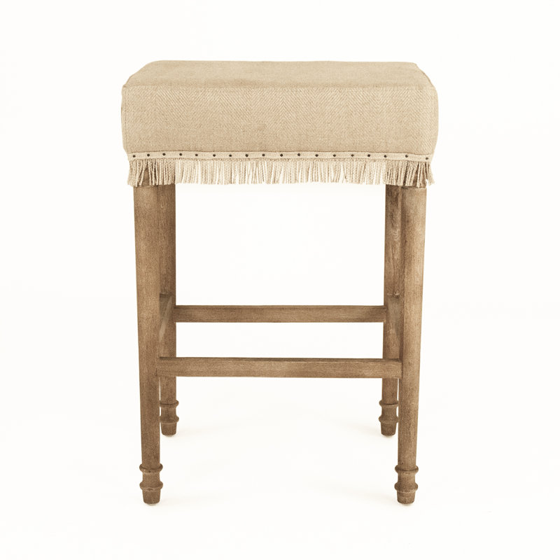 Lucas Upholstered Stool with Solid Wood Frame, Bar Stool ( 30" Seat Height)