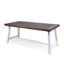 Table de salle à manger d'extérieur en bois d'acacia avec cadre rustique blanc