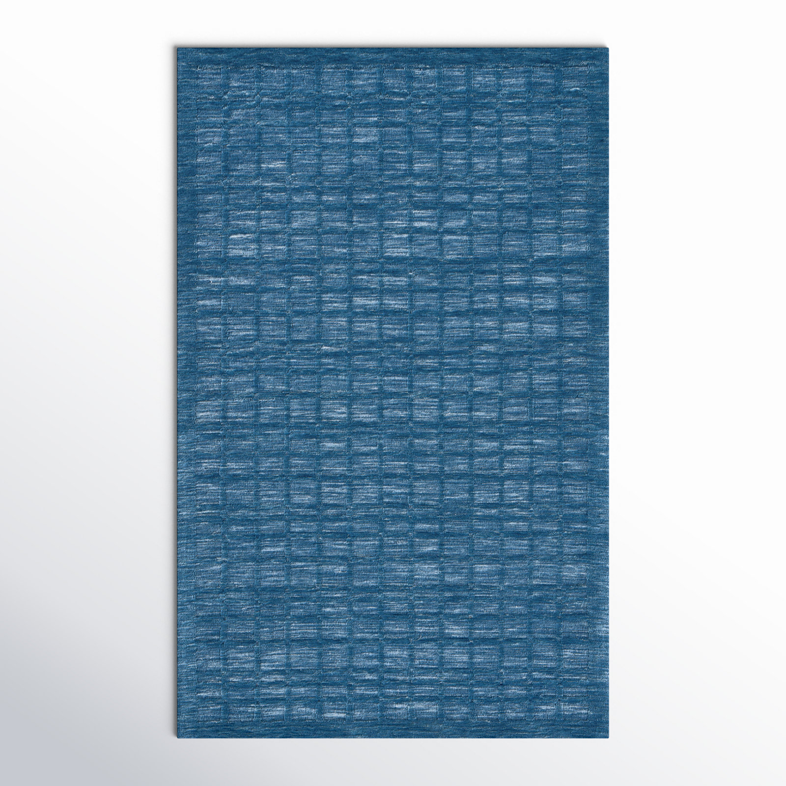 Caris Blue Hand-Loomed Geometric Rug, Rectangle 5' x 8'
