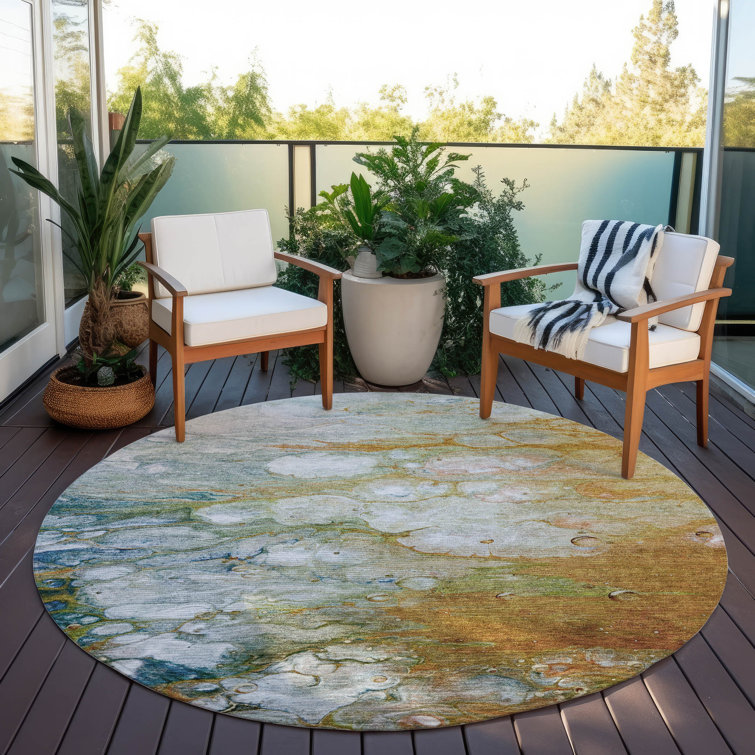 Machine Washable Indoor/Outdoor Christain ACN1278 Paprika Rug