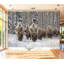 Papier peint pelez et collez Bison Herd Walking Snowy Forest Winter Art mural auto-adhésif et amovible-1000784284