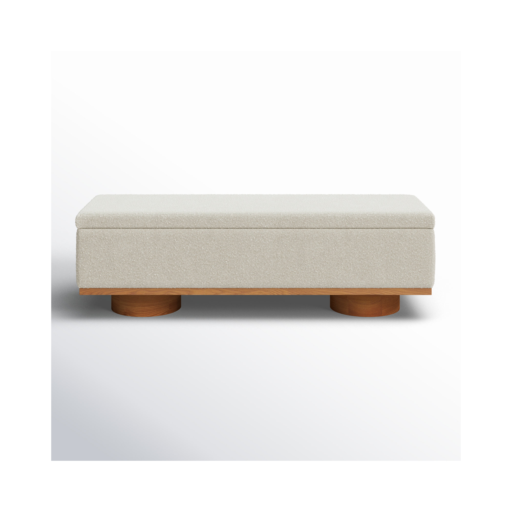 Morje Storage Bench, Natural, Cream Boucle