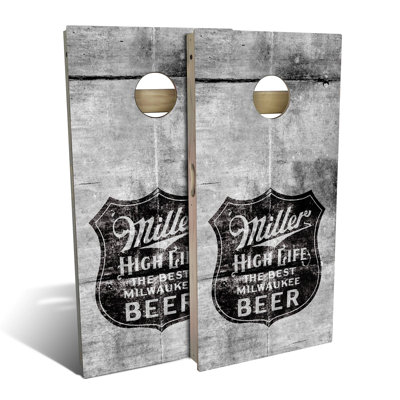 Miller High Life Cornhole Board Set | Includes (2) Boards, (8) Bags & Optional Accessories