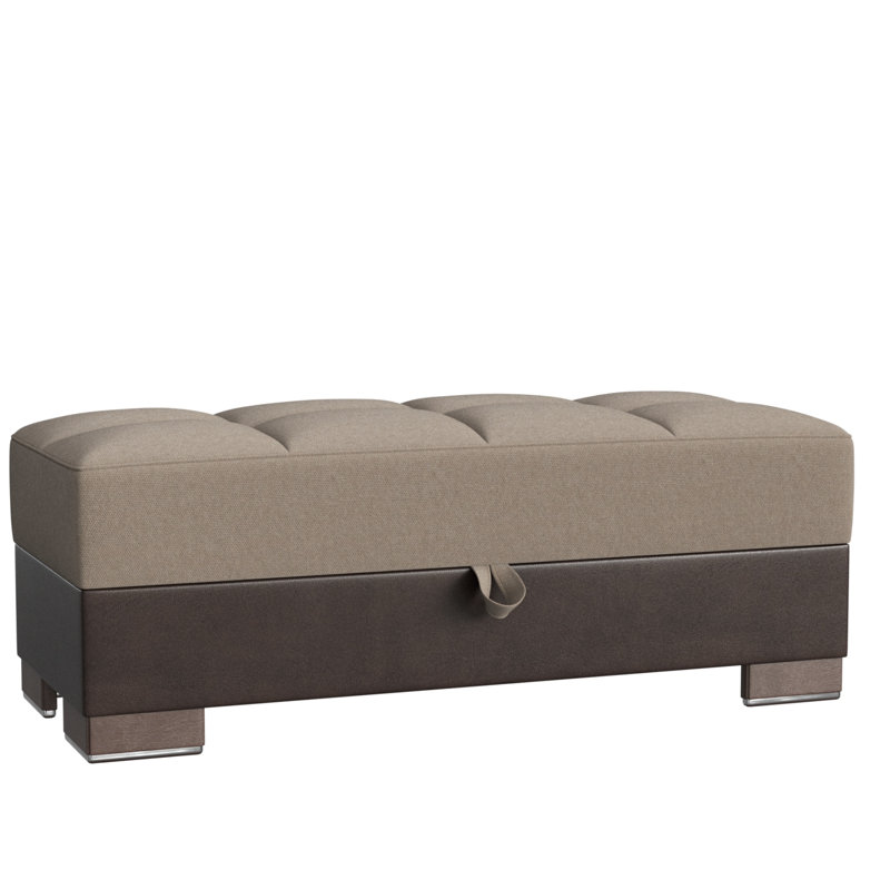 Repose-pieds avec rangement Primenest Skyhaven, Chenille brun