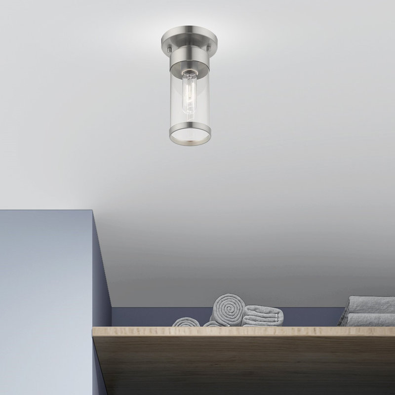 Binghamton Glass Semi Flush Mount, Brushed Nickel