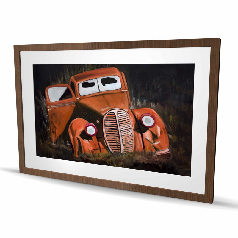 «Humpy Old Car by Night - Industrial Bed», reproduction encadrée, H 24 po x l 36 po, Brun