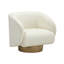 Fauteuil d'appoint pivotant en velours crème Glaser