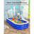 Large Inflatable Swimming Pool With Canopy, Full-Sized Inflatable Pool For Kids & Adults, Kiddie Pool With Sun Shade, Blow Up Pool For Backyard, Garden, Age 3+, Blue-113040749
