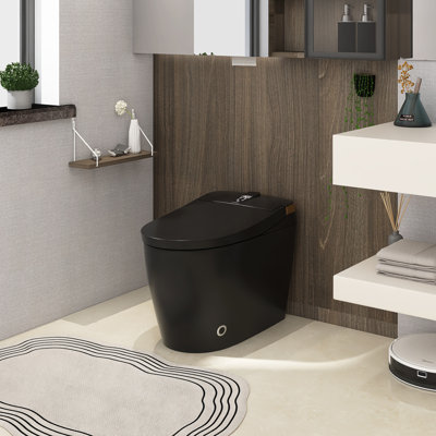 Toilette à bidet allongée 1,28 GPF avec réglages du pulvérisateur, désodorisation, fermeture en douceur