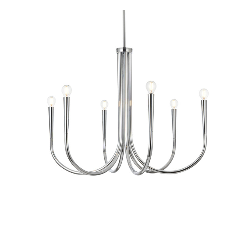 Catalena 6-Light Chandelier, H 23 po x l 30 po x P 30 po, Chrome