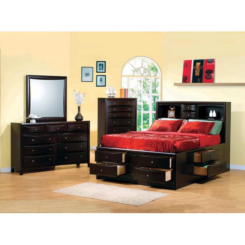 Bookcase Storage Bed, California King