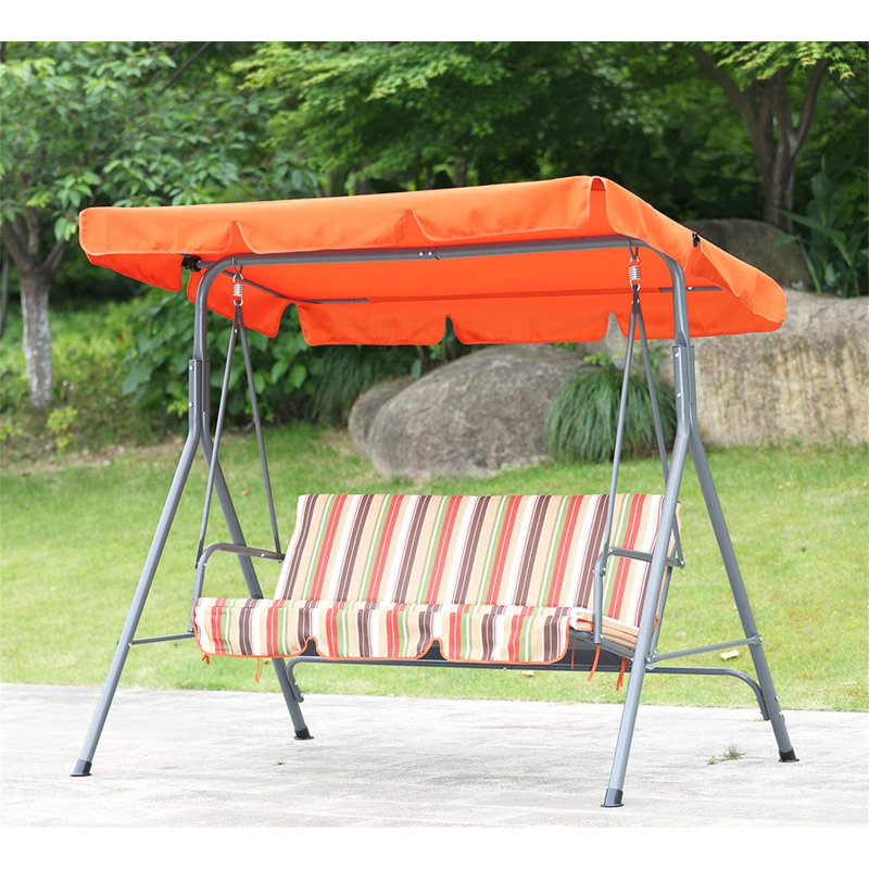 Robesonia 3 Person Porch Swing with Canopy, 151cm H x 169cm W x 110cm D, Orange