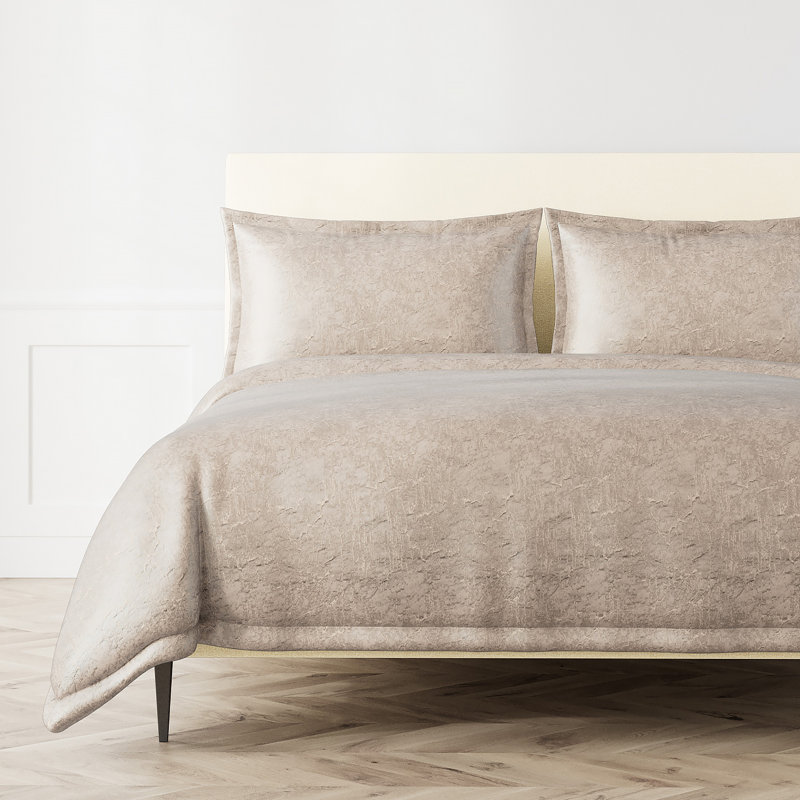 Allure Duvet Cover Set, Gray, Queen Duvet Cover + 2 Shams