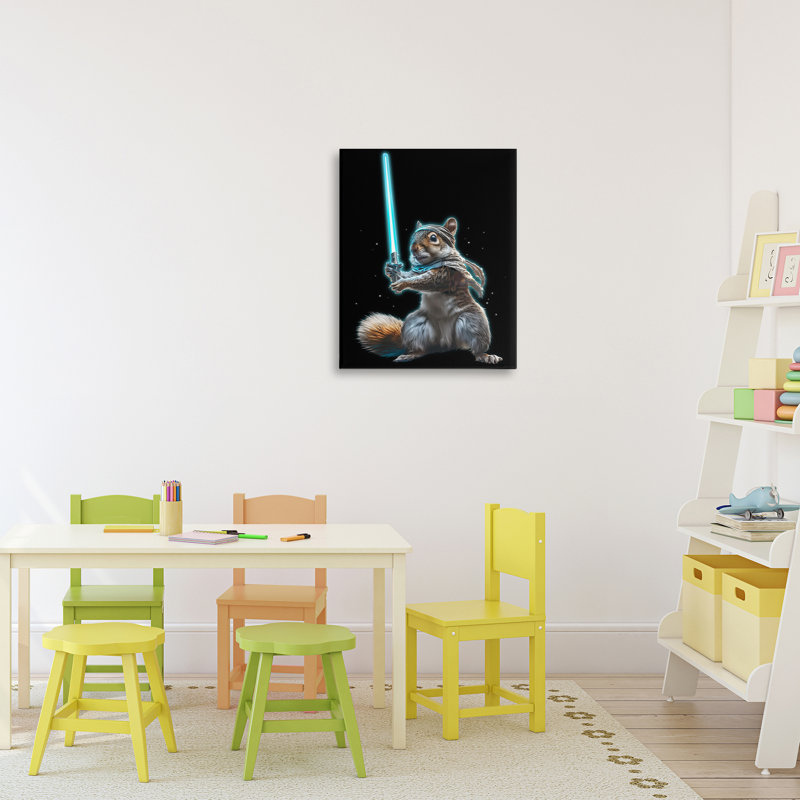 «Feel The Force Squirrel Canvas», conception par Jim Baldwin, H 20 po x l 16 po