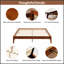Structure de lit plateforme en bois de bambou sec de 12 pouces avec support en lattes de bois et rangement sous le lit, écologique et durable-2071473171