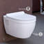 Ensemble de toilette allongé suspendu au mur blanc brillant Mad Madison SM-WK450-01C de Swiss Madison