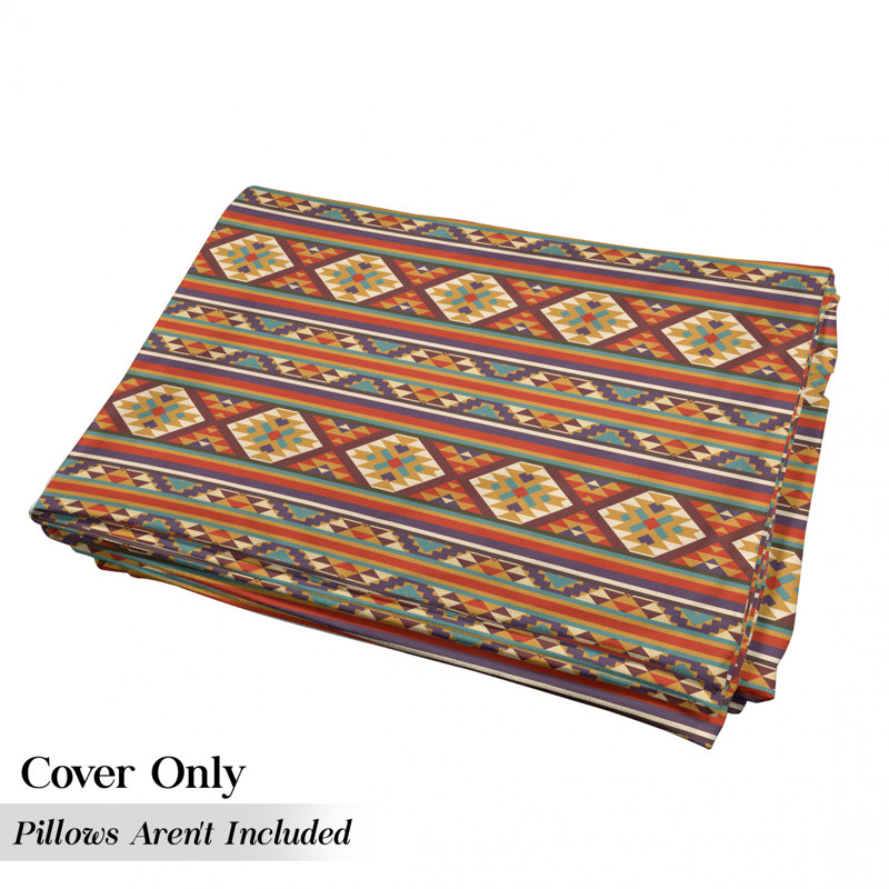 Housse de coussin d'extérieur à lignes horizontales d'inspiration mosaïque, H 2 po x l 36 po x P 88 po