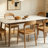 6 - Person White Rectangular Sintered Stone Stone Tabletop Dining Table Set-39624282-39624283