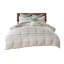 Ensemble d'édredon en coton avec bordure blanc cassé / gris très grand / très grand californien-121790406-121790408