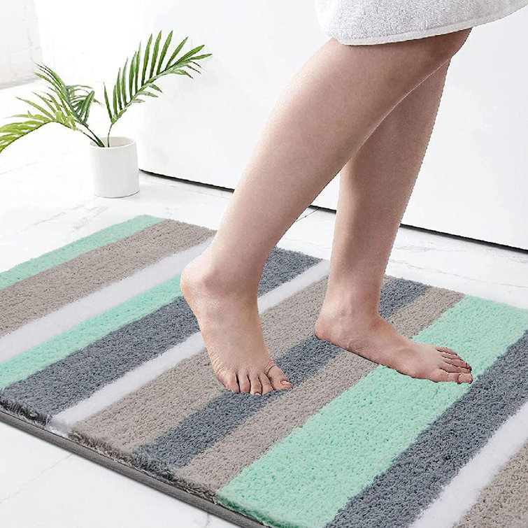 Ebern Designs Egista Microfiber Bath Rug with Non-Slip Backing