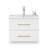 24" Wall-Mounted Glossy White Bathroom Vanity with Soft-Close Doors and Ceramic Sink