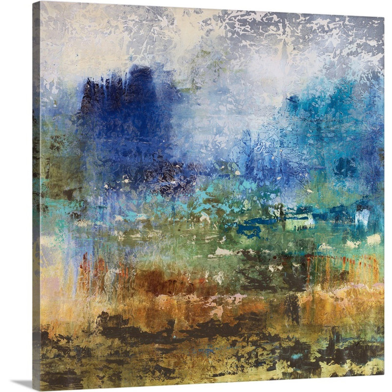 « vivante landscape », peinture sur toile, H 30 po x l 30 po x P 1,25 po, Toile tendue