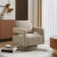 Fauteuil d'appoint pivotant revêtu de tissu bouclé-112730289