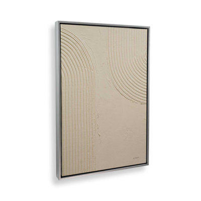 Echoed Curves in Beige I Canvas Print