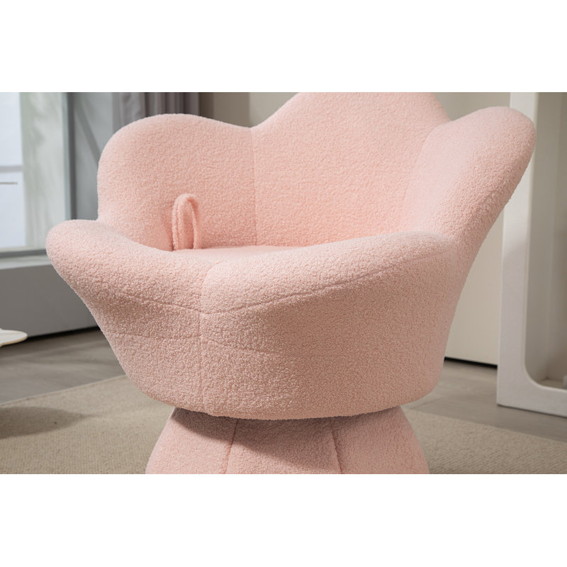 Comfortable Rotating Armchair For Relaxation And Style Enhancement, Pink