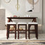 Ensemble de table de salle à manger en bois 4 pièces Casterton avec 3 tabourets rembourrés, mobilier de cuisine polyvalent-88062181-88062185-88062184