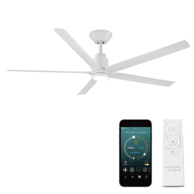 Ventilateur de plafond intelligent à 5 pales intérieur / extérieur Smooth 5 avec lumière DEL à intensité variable intégrée et télécommande Bluetooth incluse, température de couleur sélectionnable (2700K, 3000K, 3500K, 4000K)