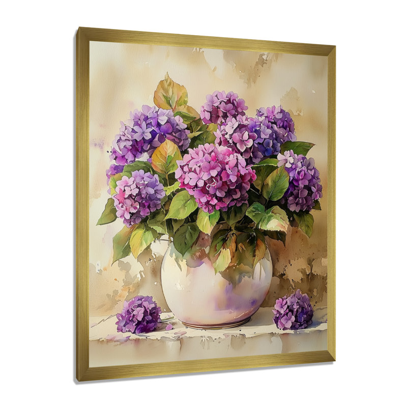 Susie - Art mural floral, H 20 po x l 12 po, Picture Framed, Doré